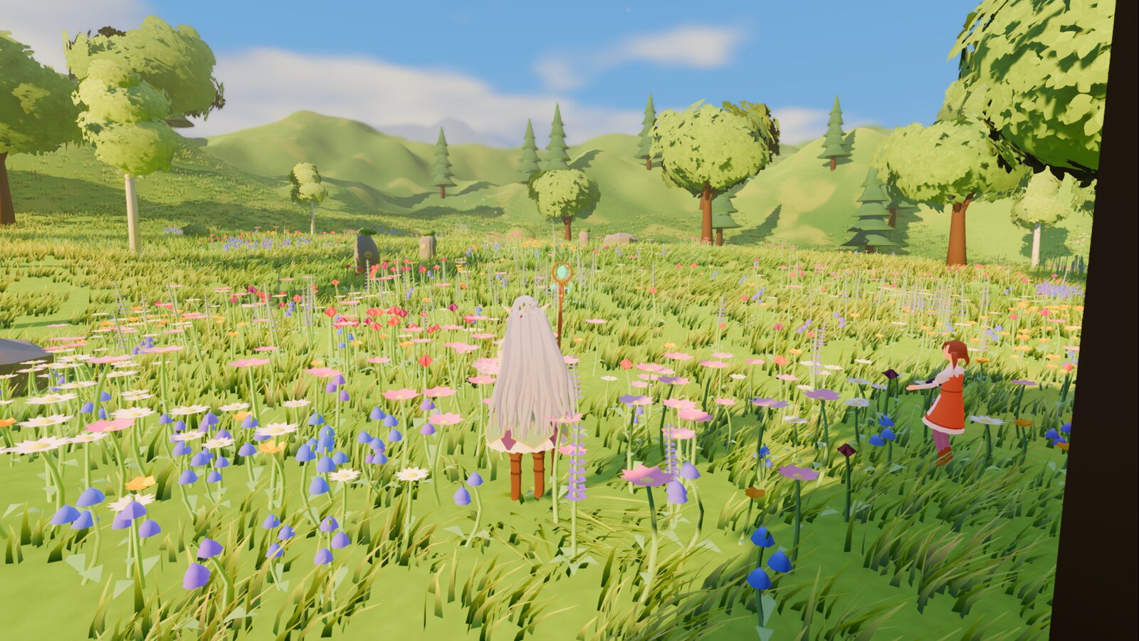 A meadow freshly covered in colourful flowers.